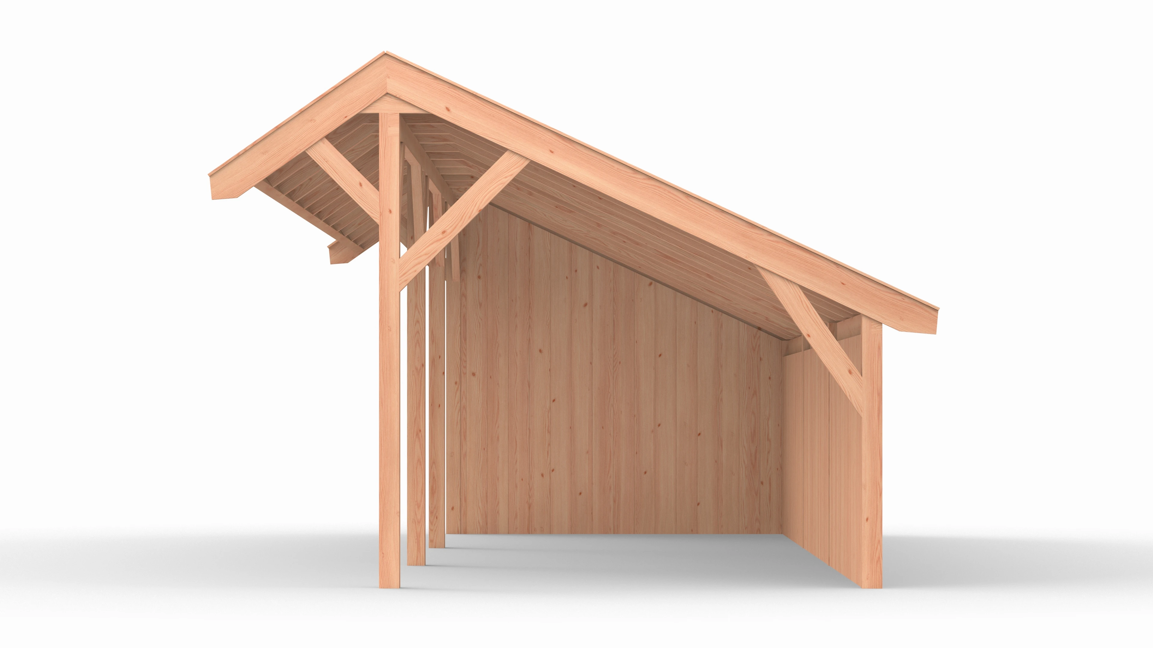 Douglas kapschuur, 900 x 300, met achterwand en zijwand, Westwood Comfort - Afbeelding 6